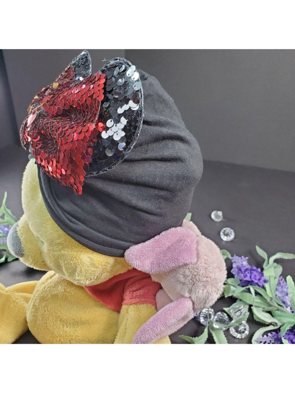 Minnie Mouse Turban Infant Ears Red Sequin Hair Bows Headband Hair Care Baby - Picture 3 of 10